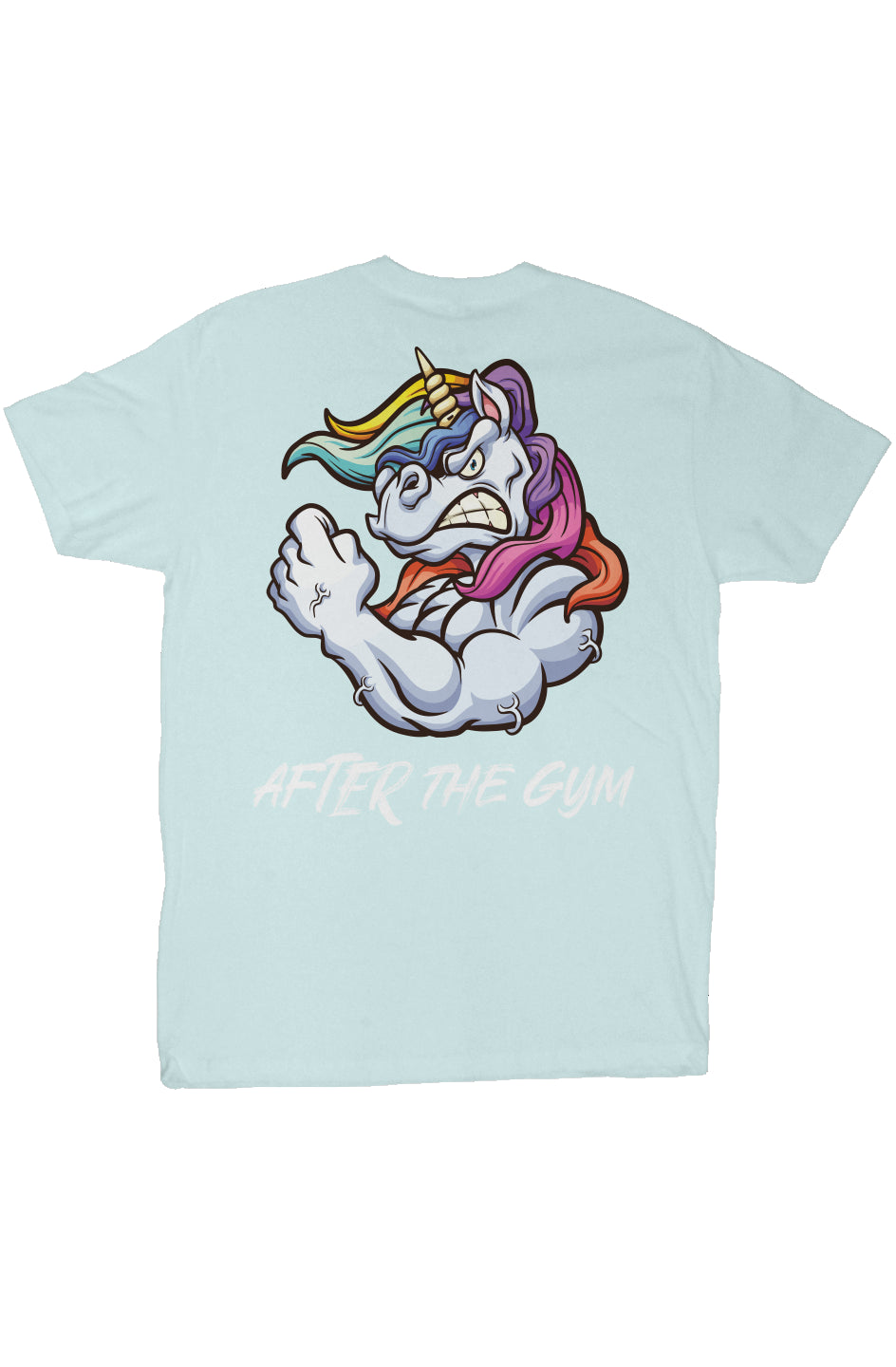 Before/After Gym Unicorn - Lght Blue-T-Shirt