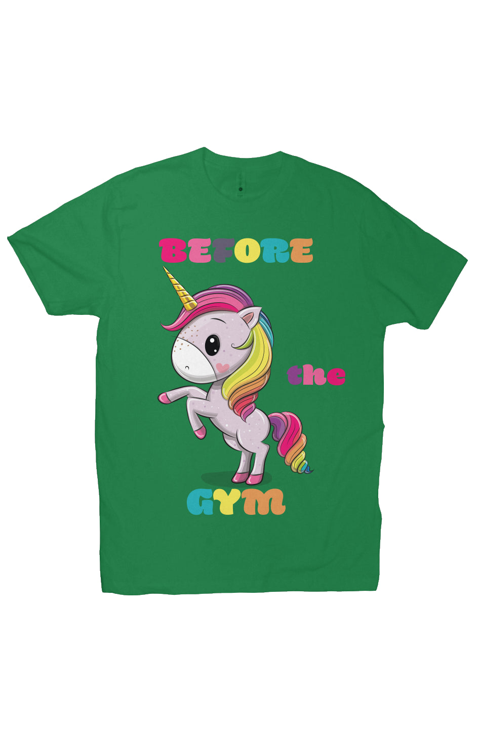 Before/After Gym Unicorn - Green - T-Shirt