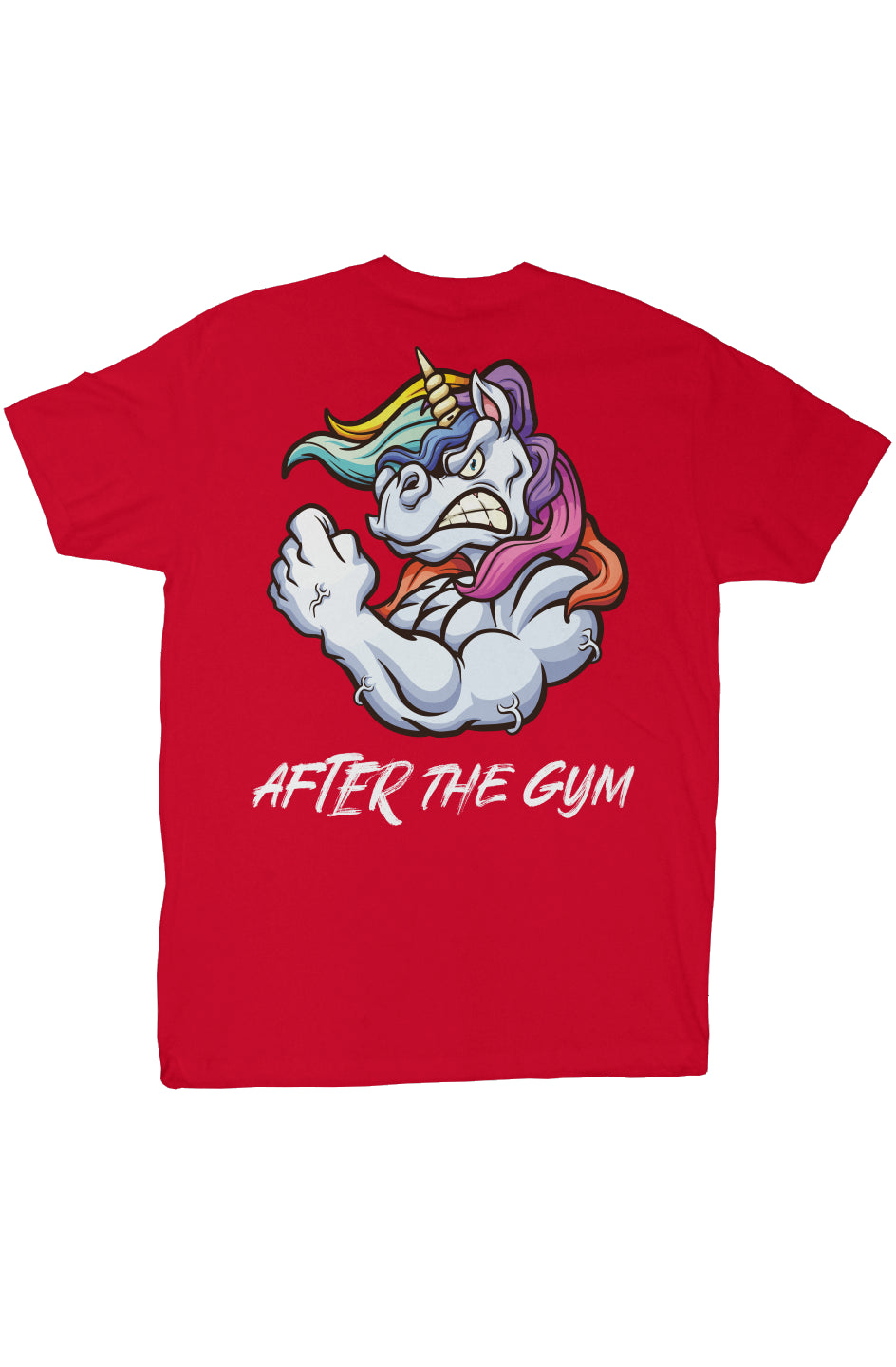 Before/After Gym Unicorn - Red -T-Shirt