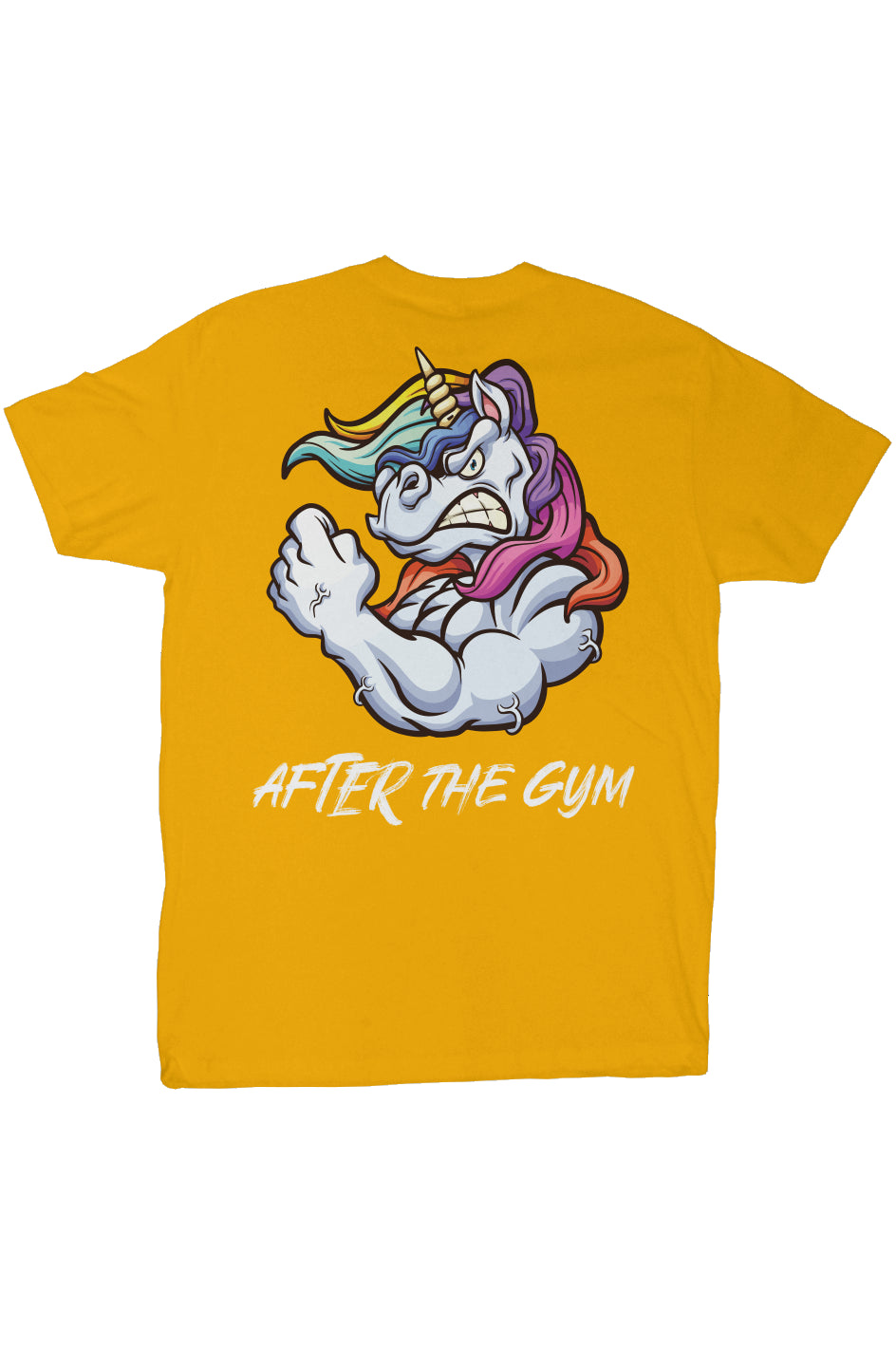 Before/After Gym Unicorn - Gold -T-Shirt