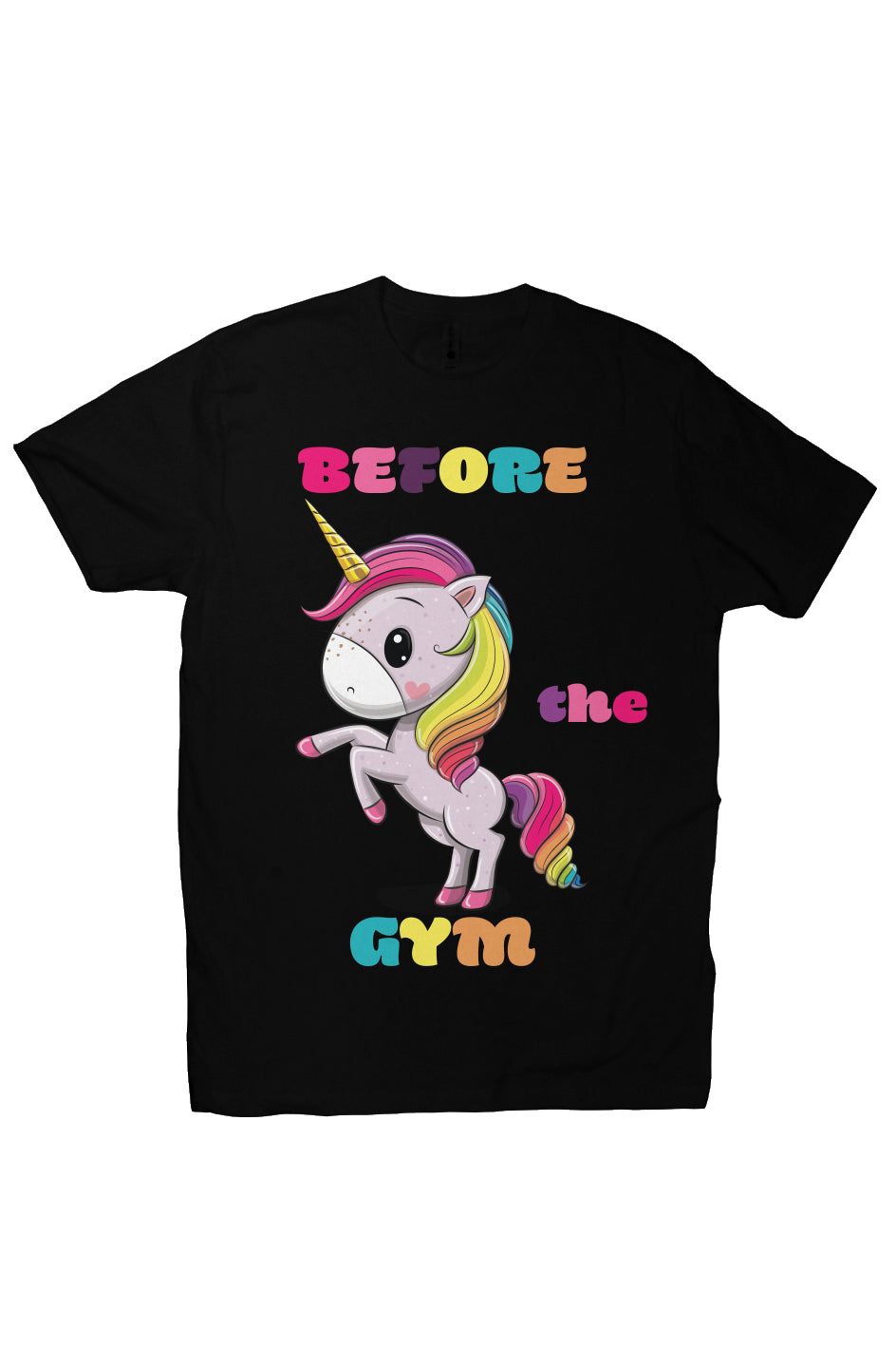 Before/After Gym Unicorn - BLK-T-Shirt